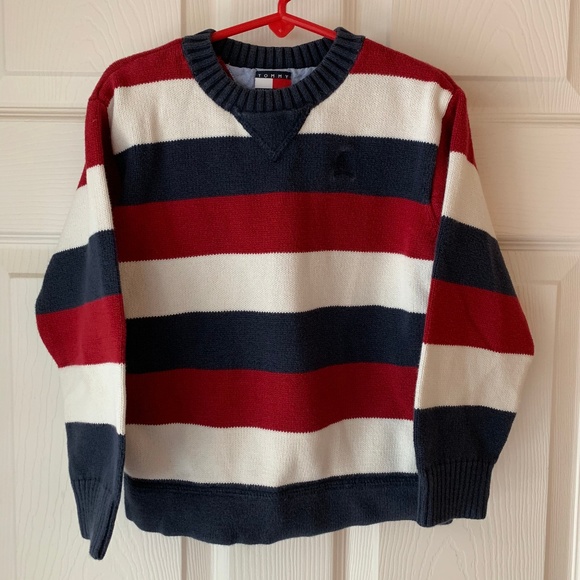 tommy hilfiger red white and blue sweater